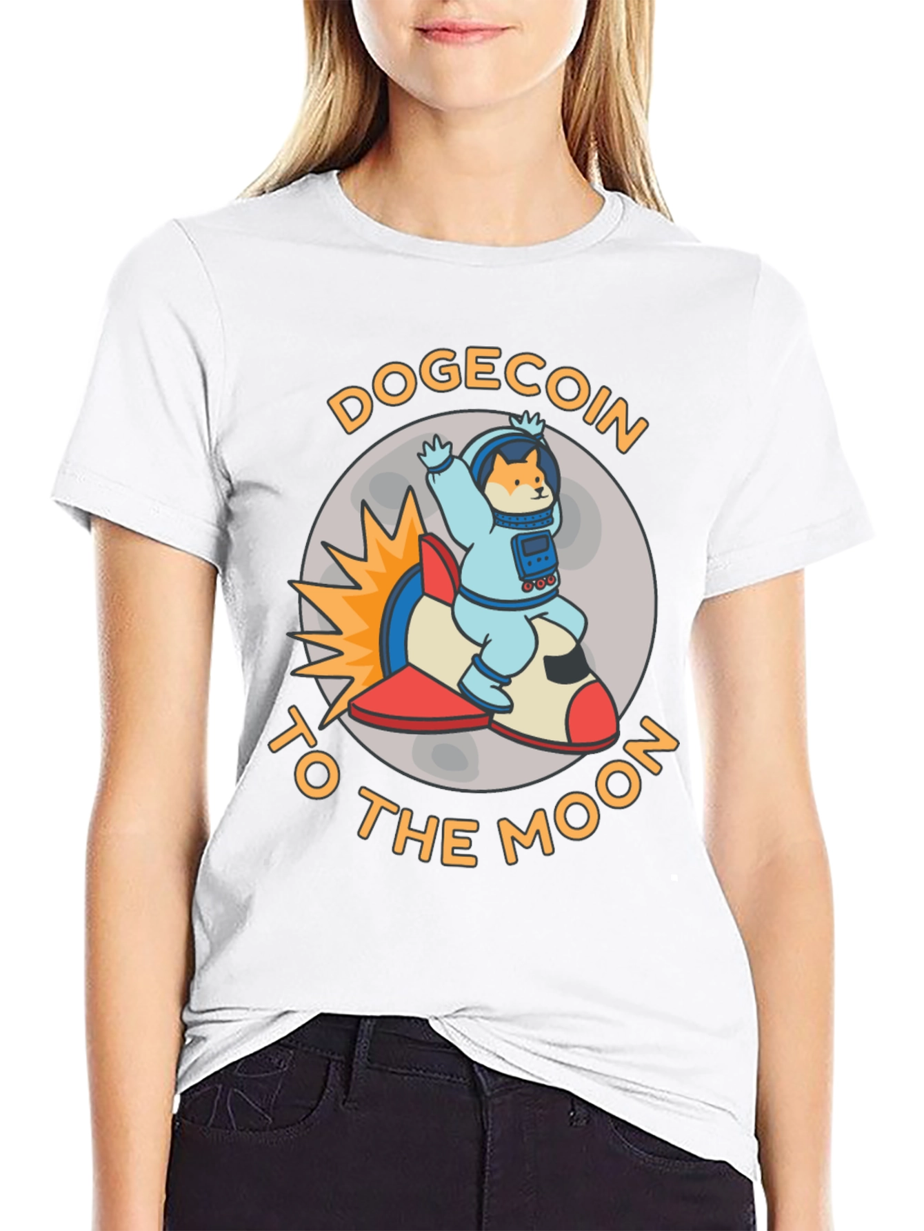 Dogecoin to the Moon Graphic T-Shirt