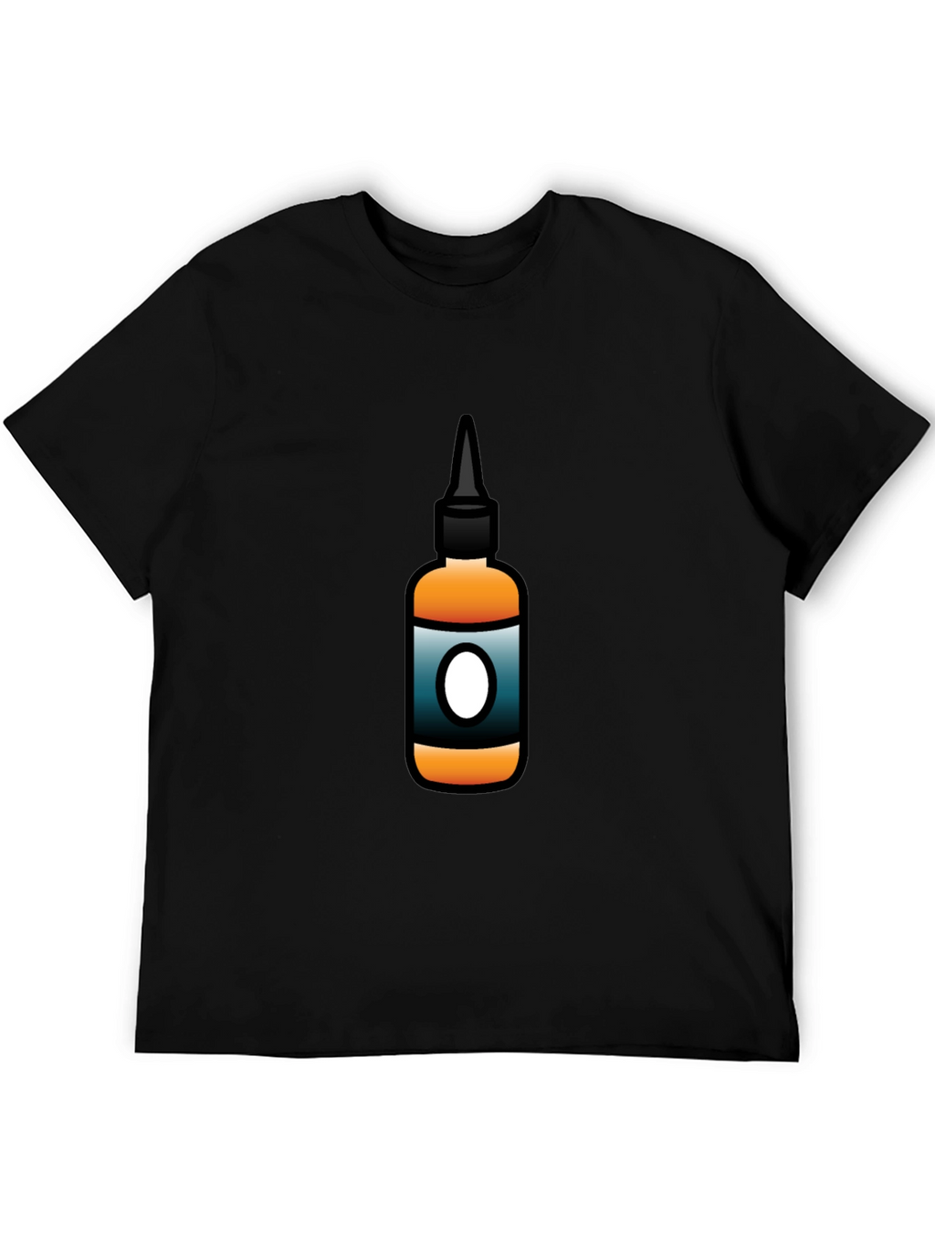 Mens Black T-Shirt with Bottle Graphic