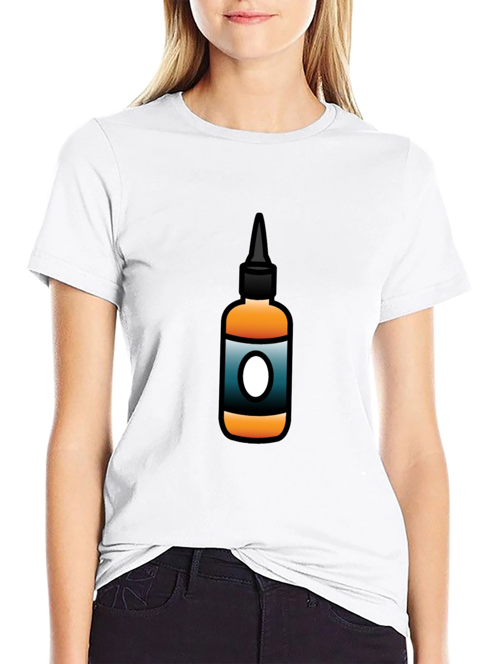 Mens Black T-Shirt with Bottle Graphic