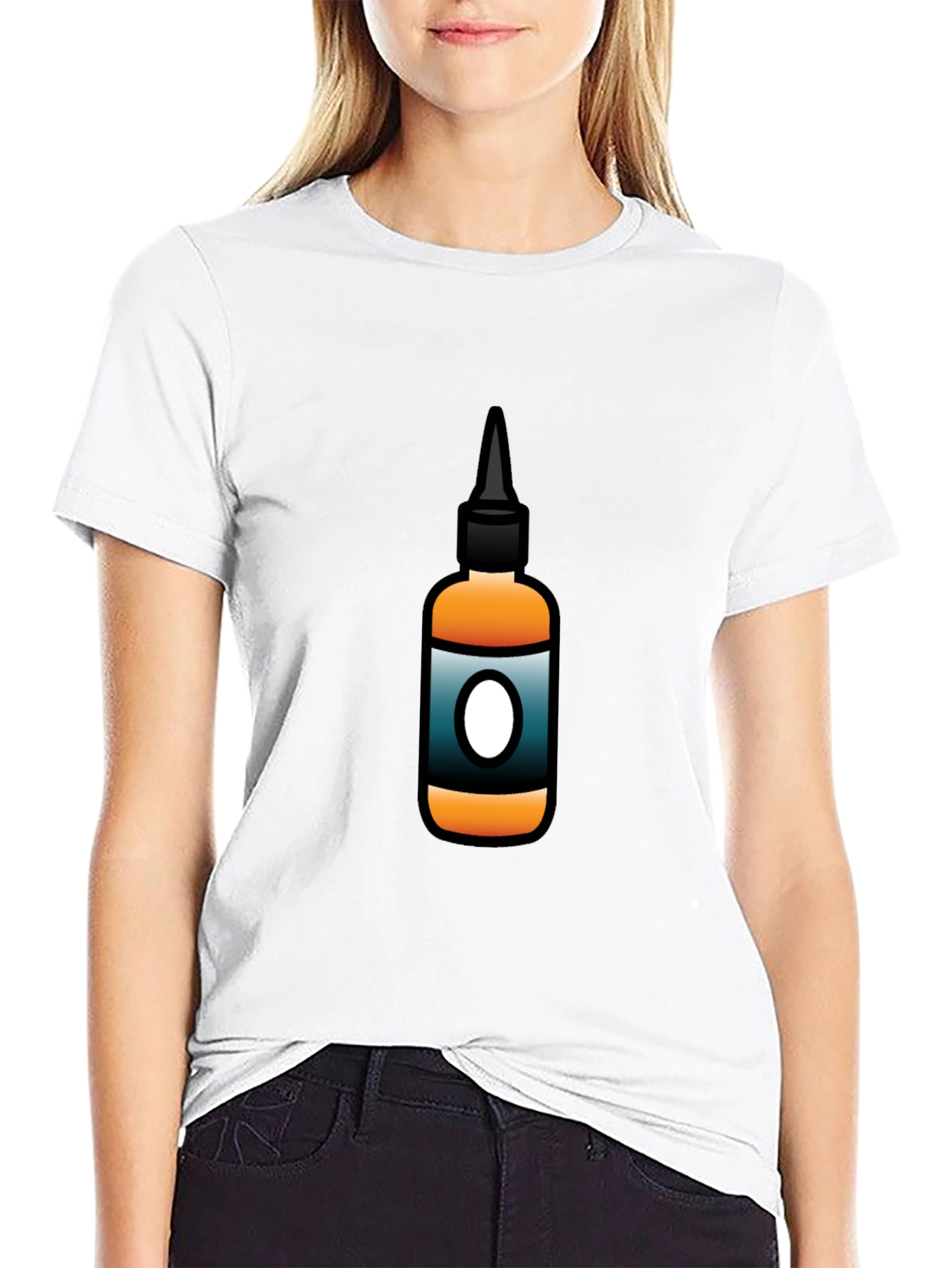 Mens Black T-Shirt with Bottle Graphic