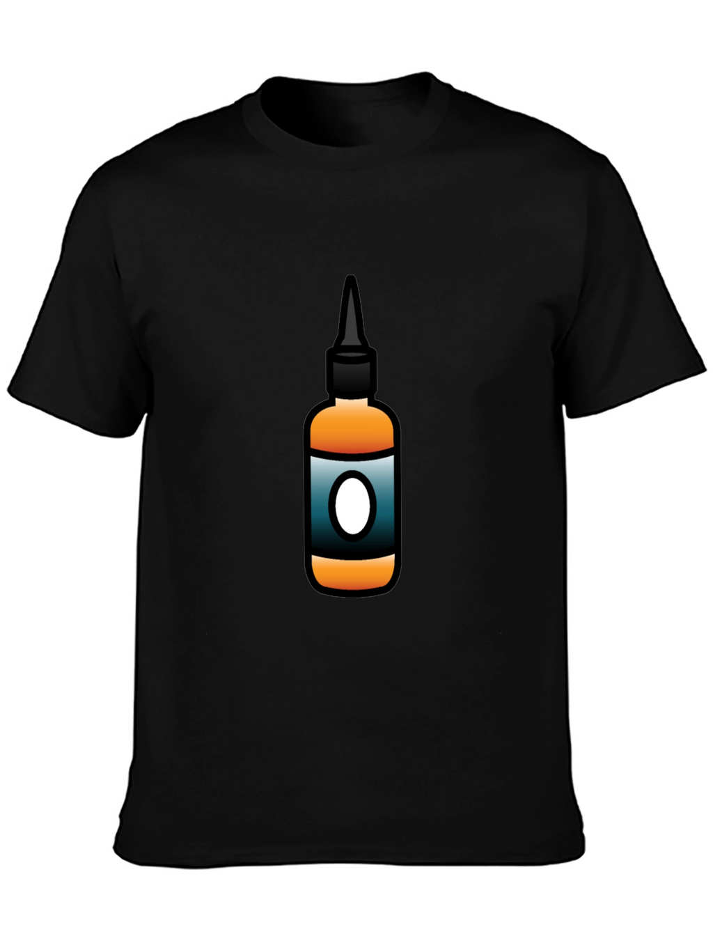 Mens Black T-Shirt with Bottle Graphic