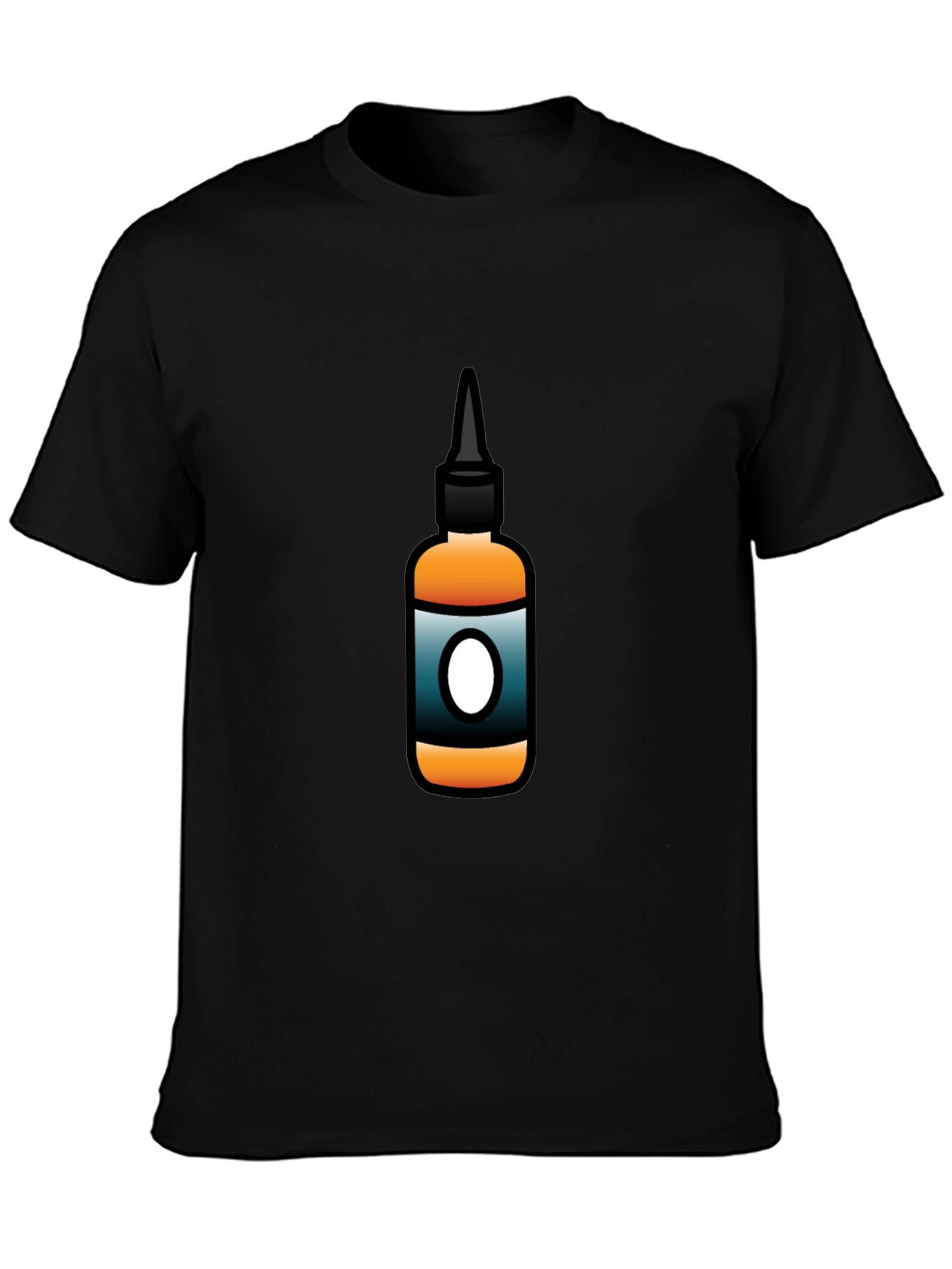 Mens Black T-Shirt with Bottle Graphic