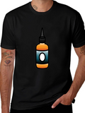 Mens Black T-Shirt with Bottle Graphic