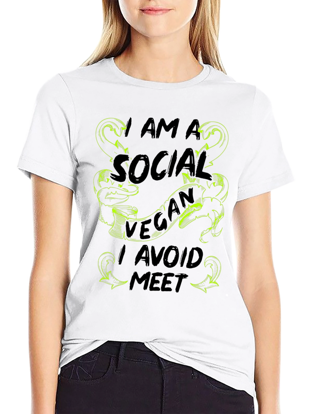 Social Vegan T-Shirt: I Avoid Meet