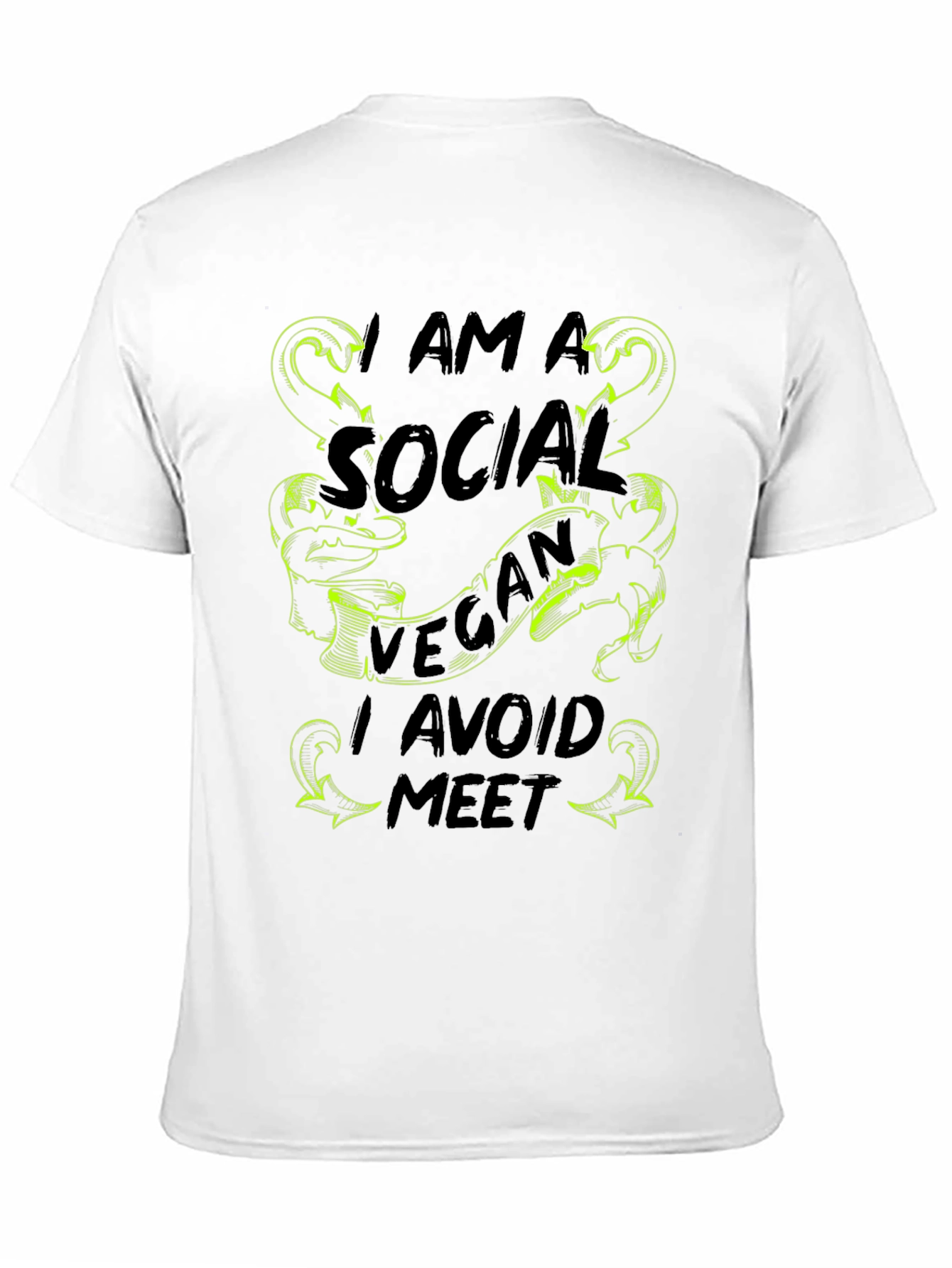 Social Vegan T-Shirt: I Avoid Meet