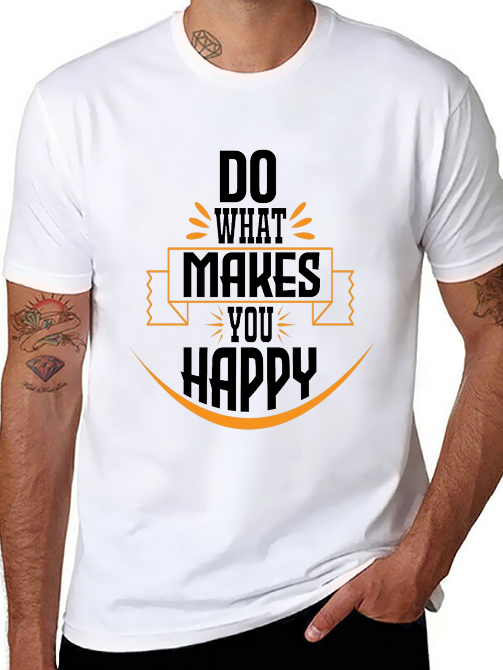 Do What Makes You Happy Graphic Black T-Shirt