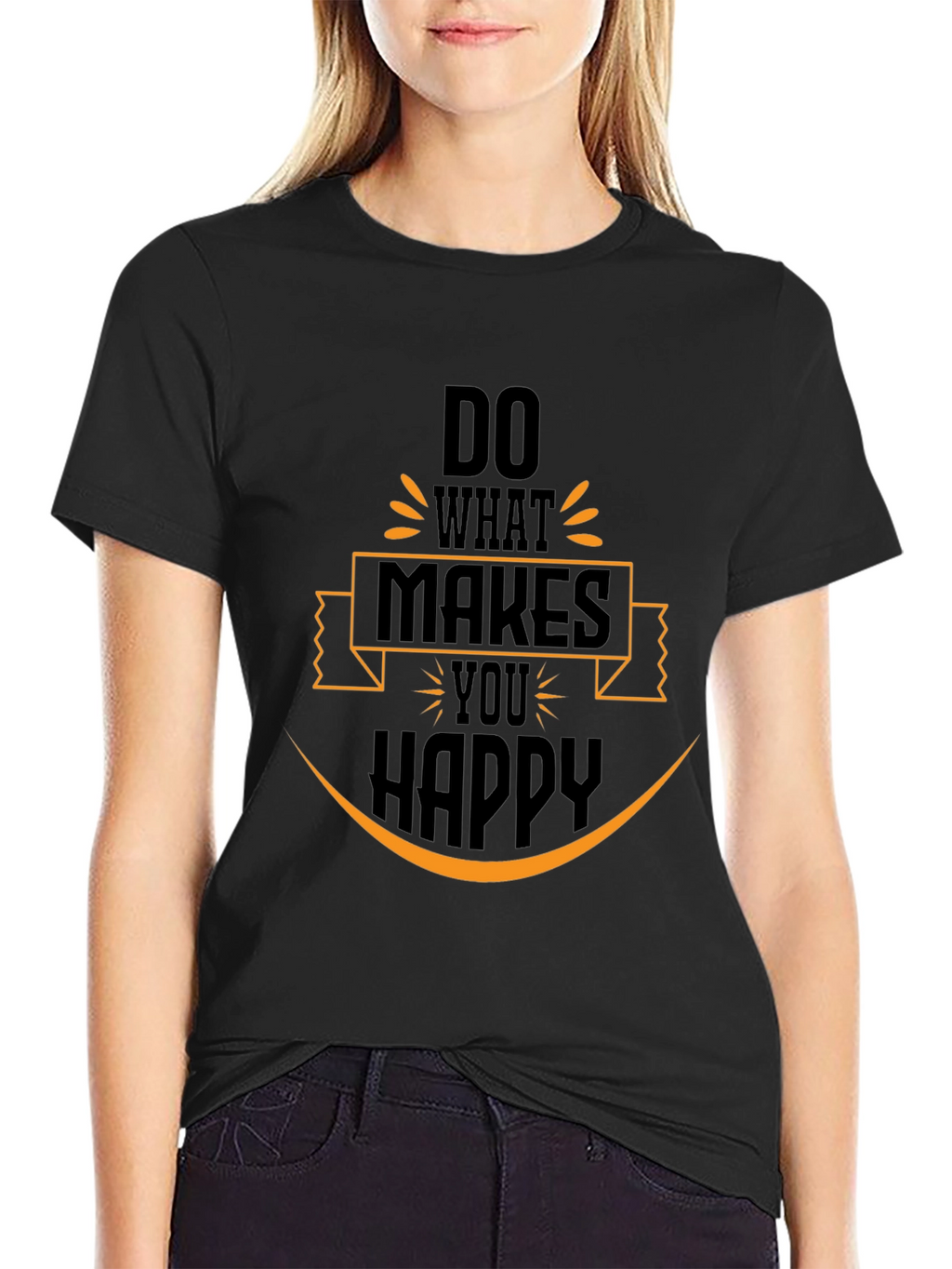 Do What Makes You Happy Graphic Black T-Shirt