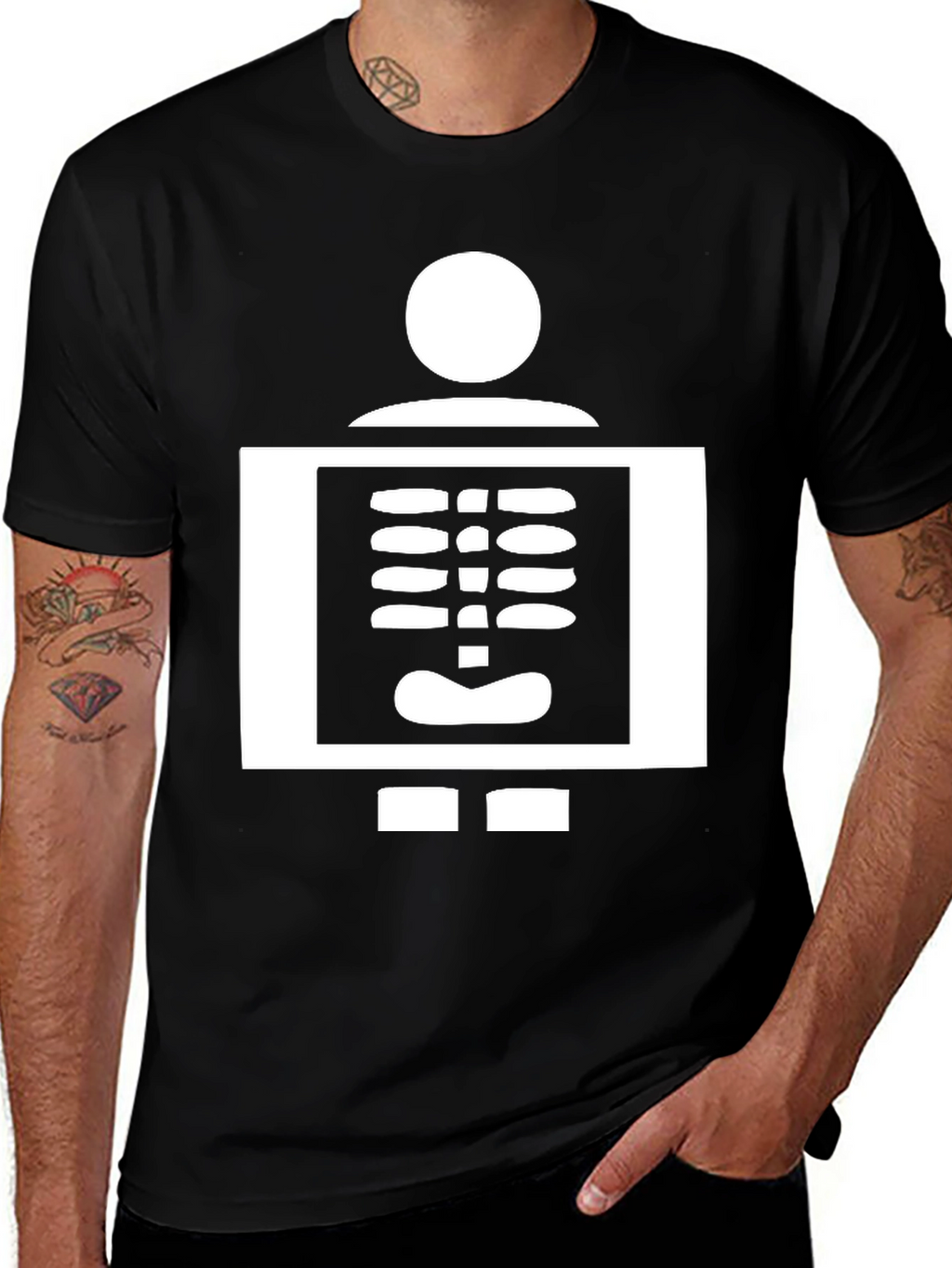 X-Ray Skeleton Novelty Black T-Shirt
