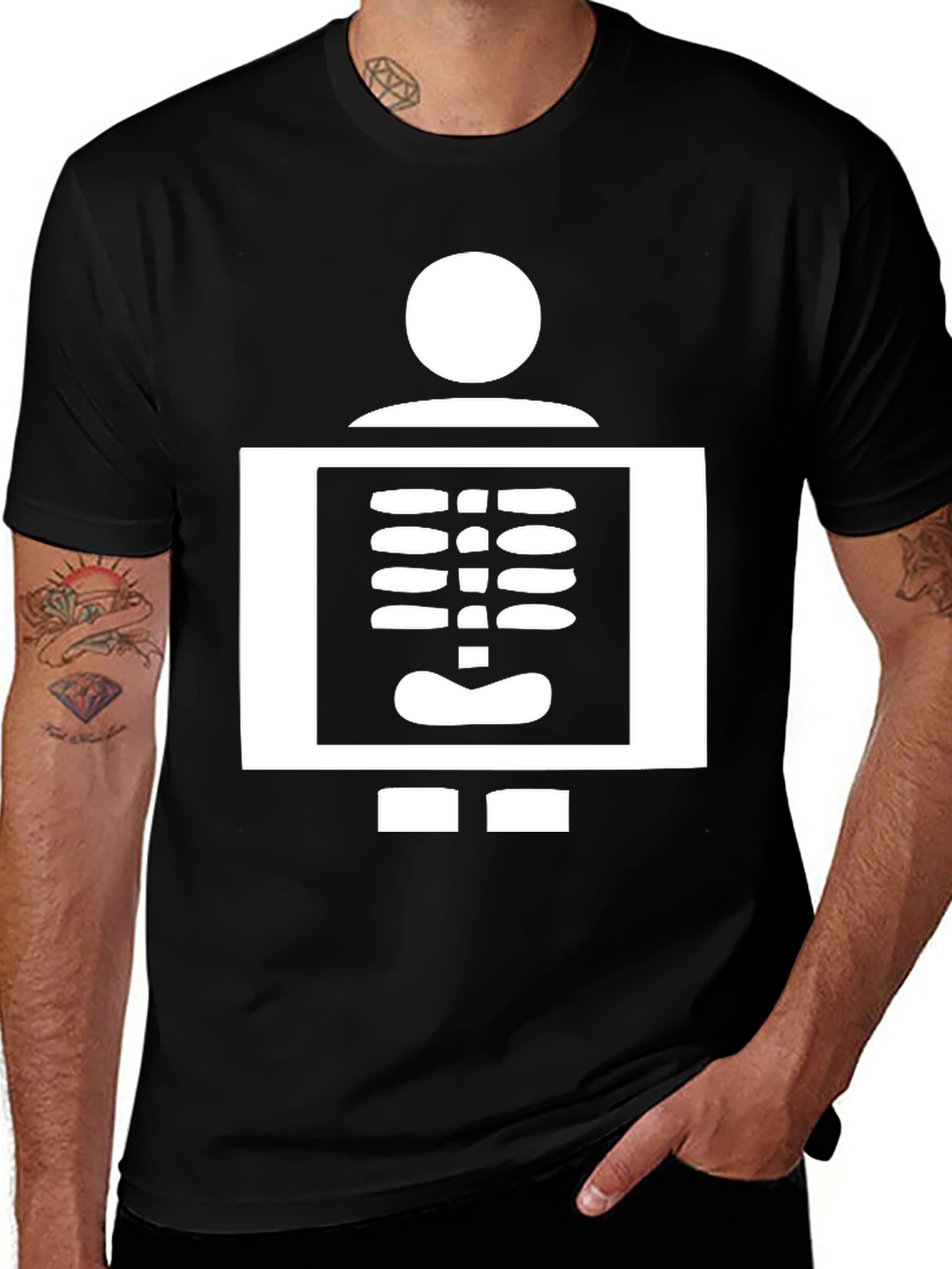 X-Ray Skeleton Novelty Black T-Shirt