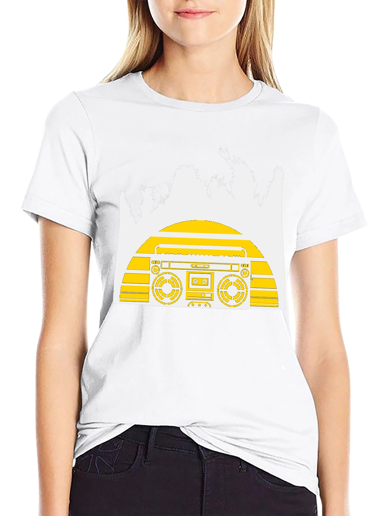 Retro Boombox Graphic T-Shirt - Classic Cool!