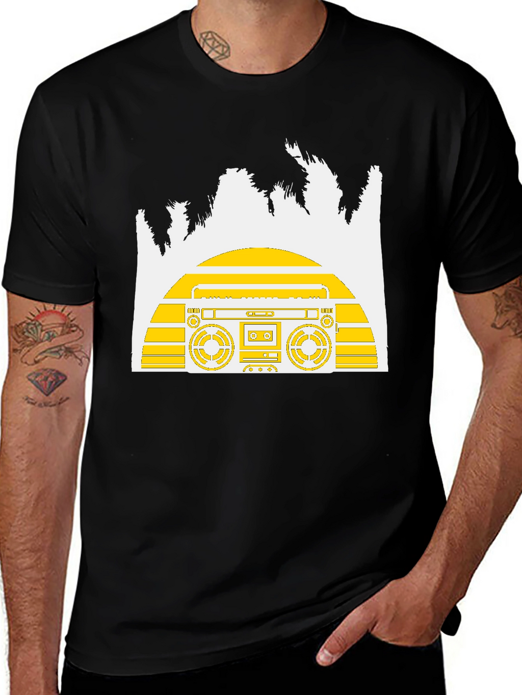 Retro Boombox Graphic T-Shirt - Classic Cool!
