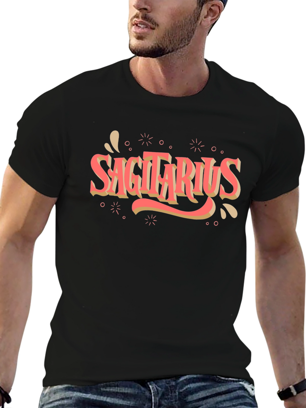 Sagittarius Zodiac Black T-Shirt
