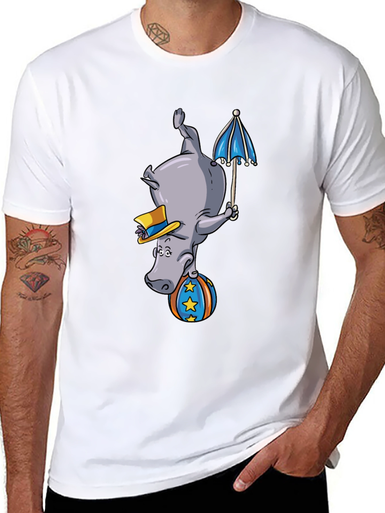 Upside-Down Hippo Circus T-Shirt