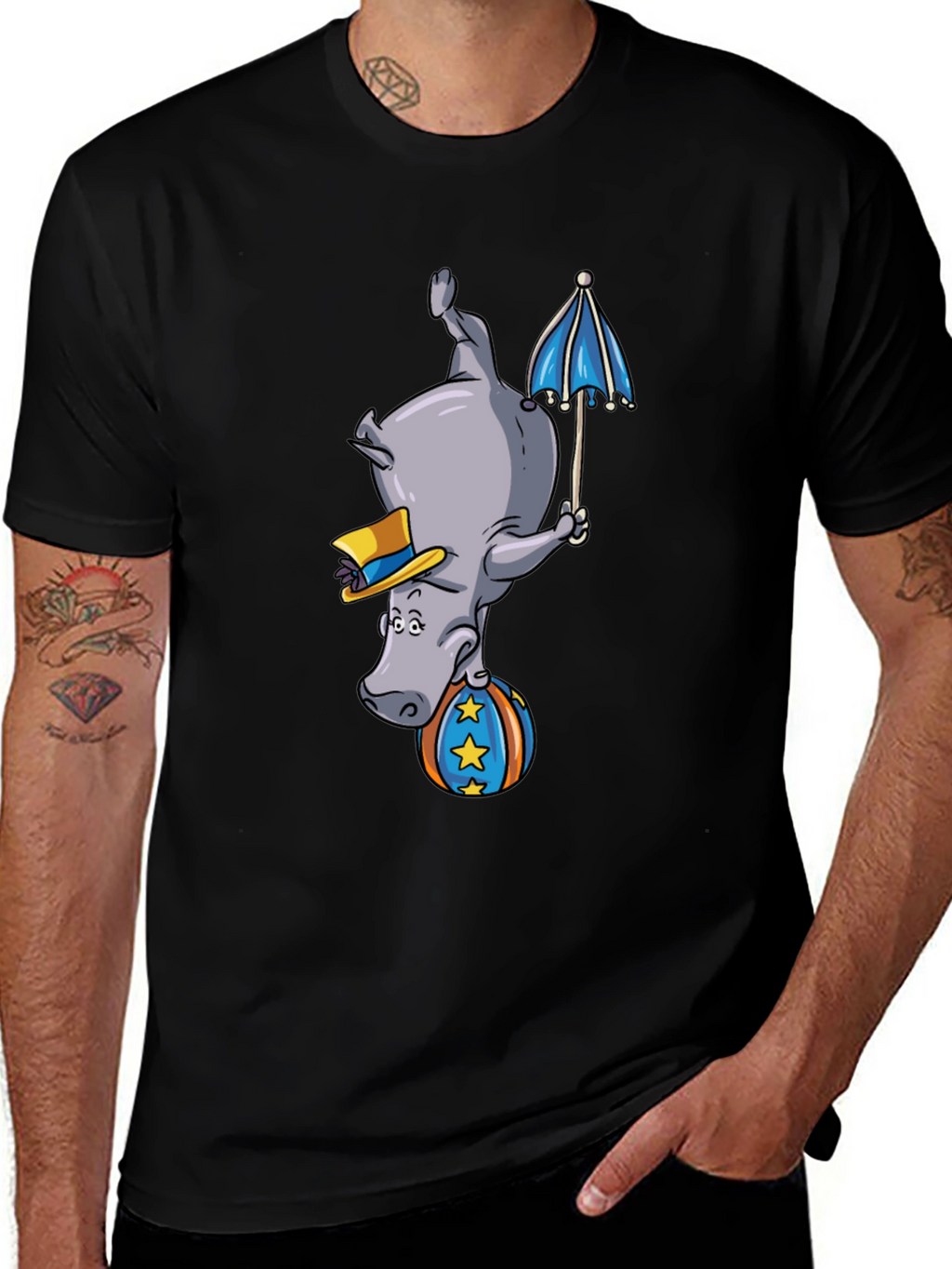 Upside-Down Hippo Circus T-Shirt