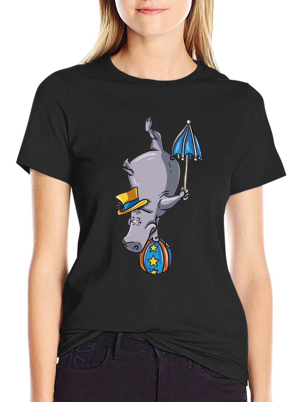 Upside-Down Hippo Circus T-Shirt