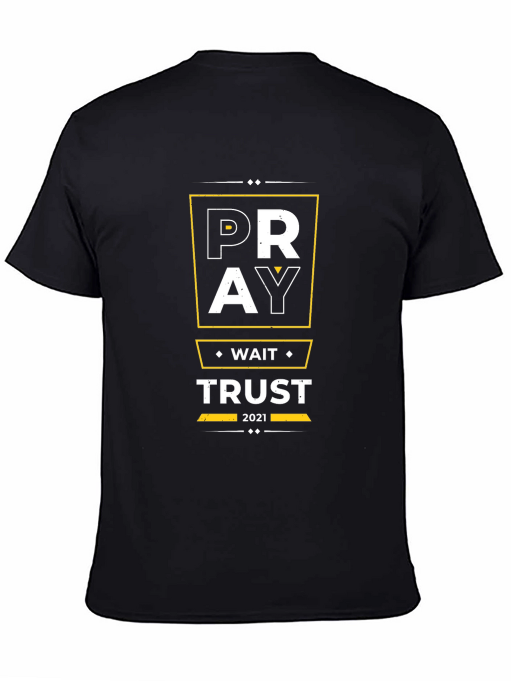 Pray Wait Trust Graphic Tee - Black Christian T-Shirt