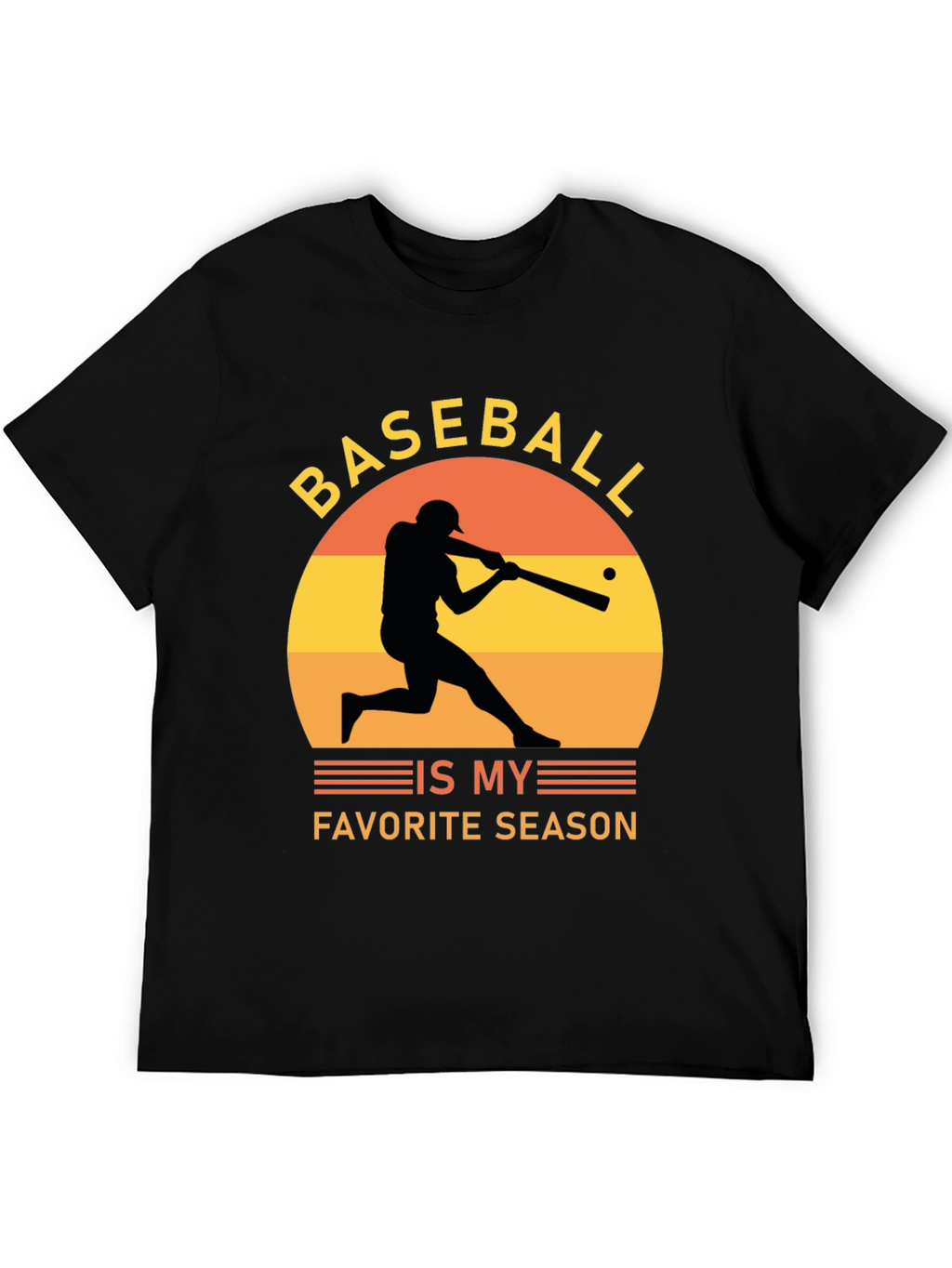 Baseball Is My Favorite Season Black Tee