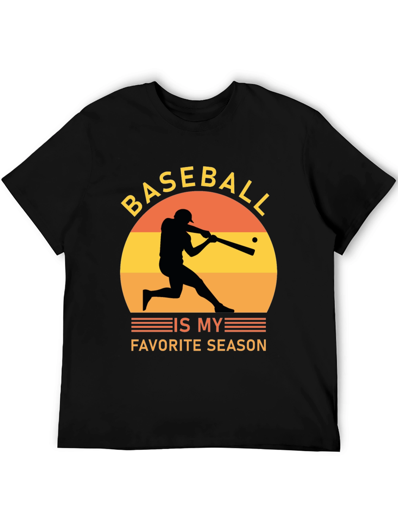 Baseball Is My Favorite Season Black Tee