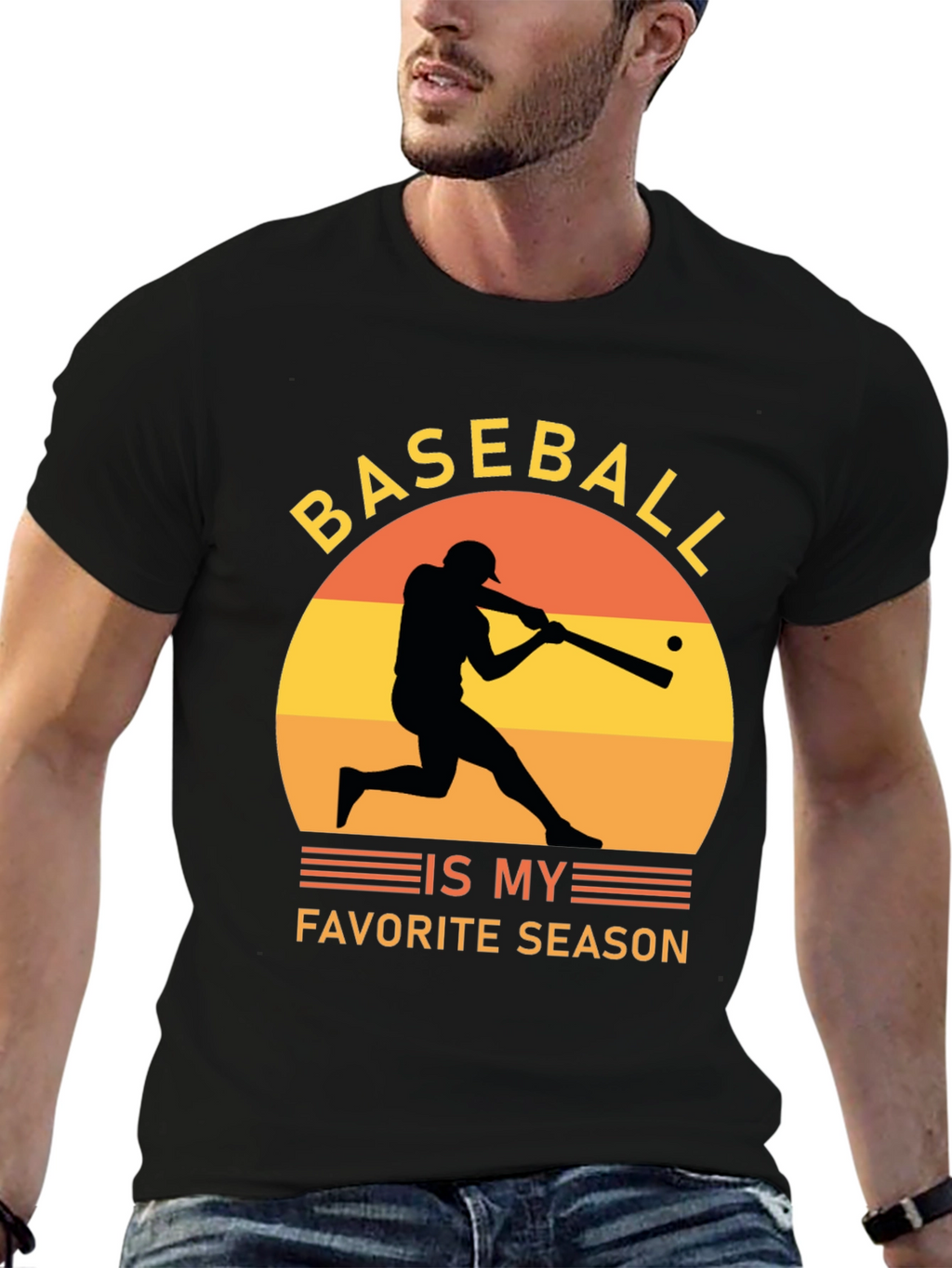 Baseball Is My Favorite Season Black Tee