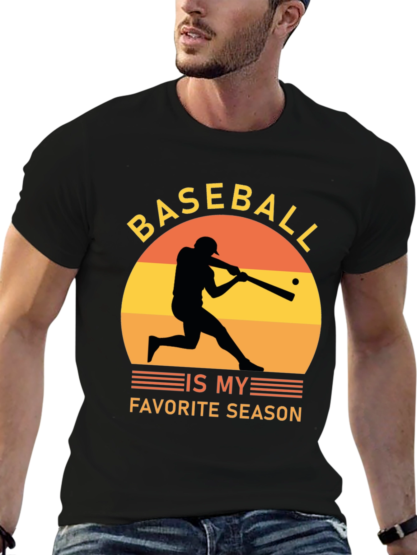 Baseball Is My Favorite Season Black Tee