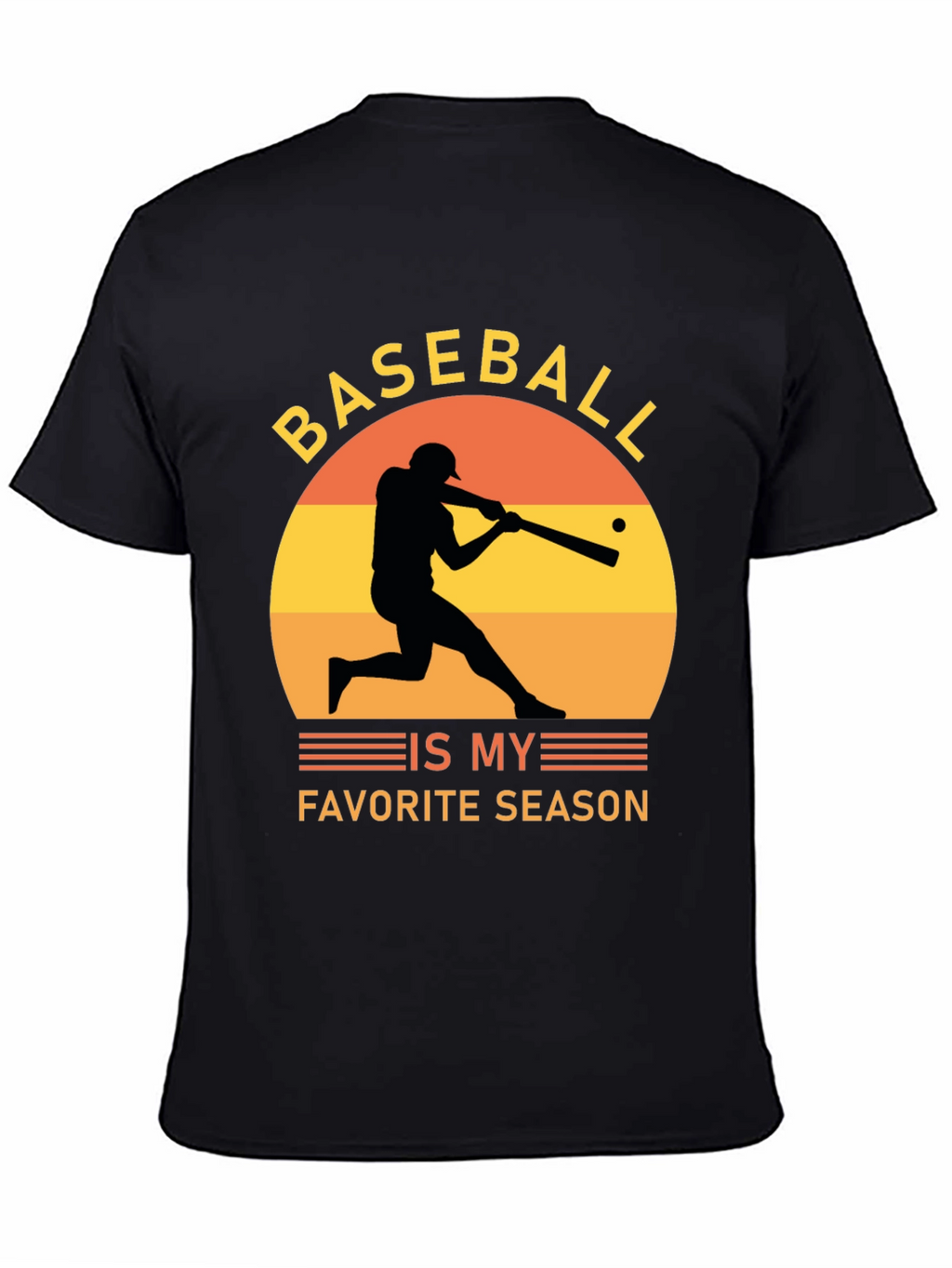 Baseball Is My Favorite Season Black Tee