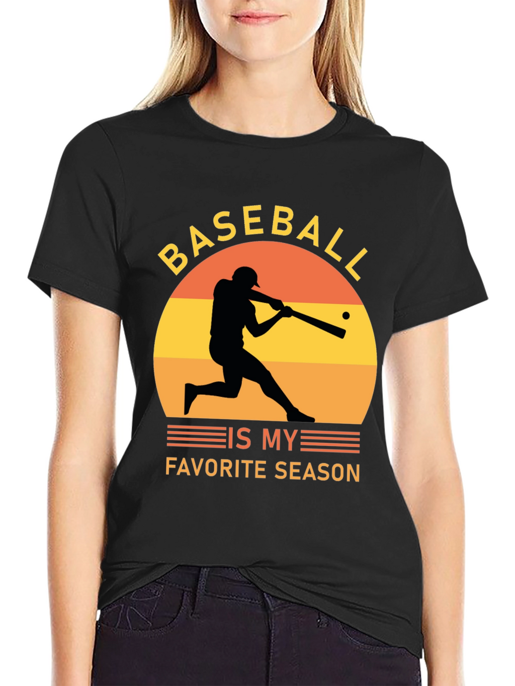 Baseball Is My Favorite Season Black Tee