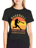 Baseball Is My Favorite Season Black Tee