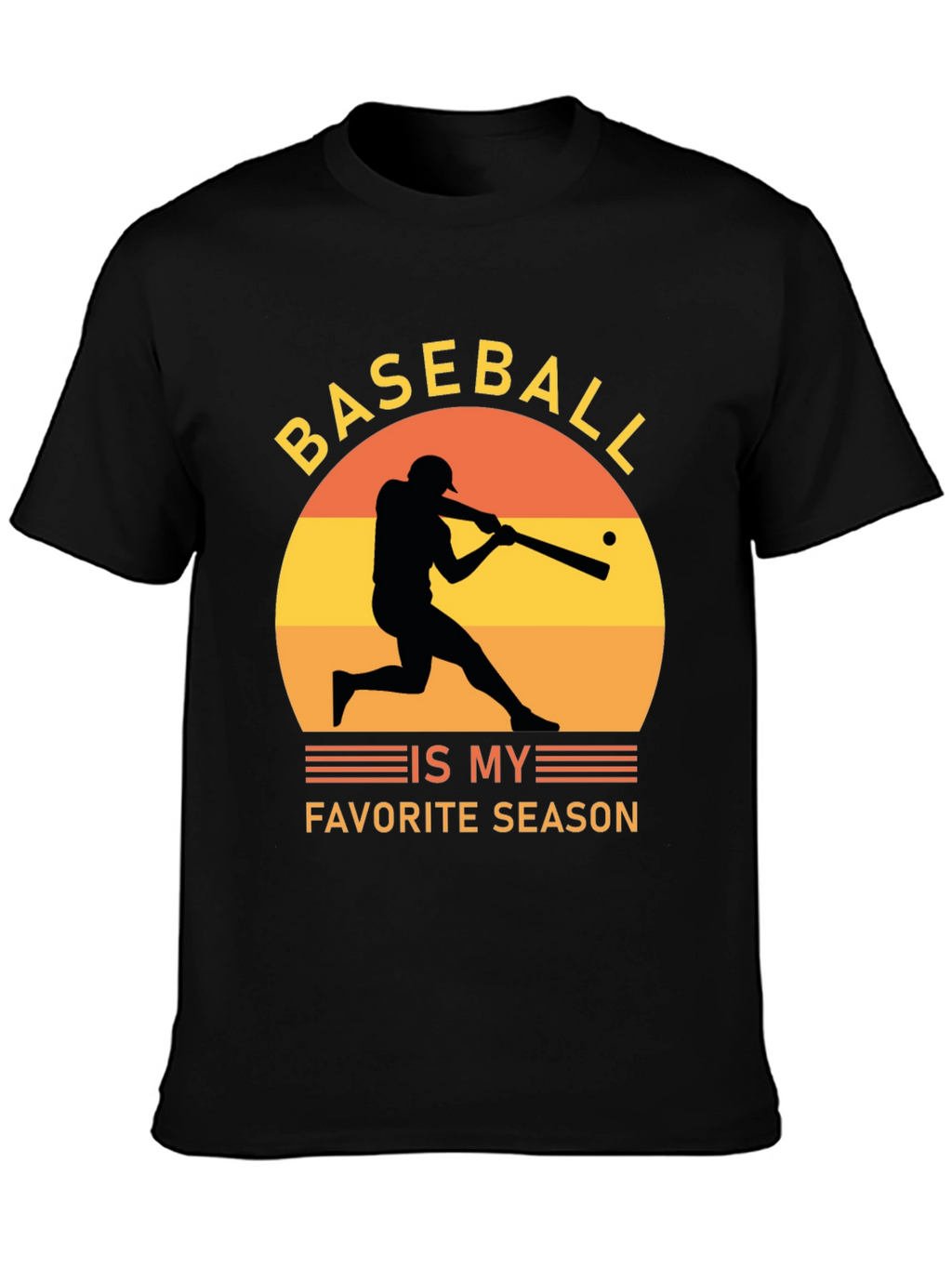 Baseball Is My Favorite Season Black Tee
