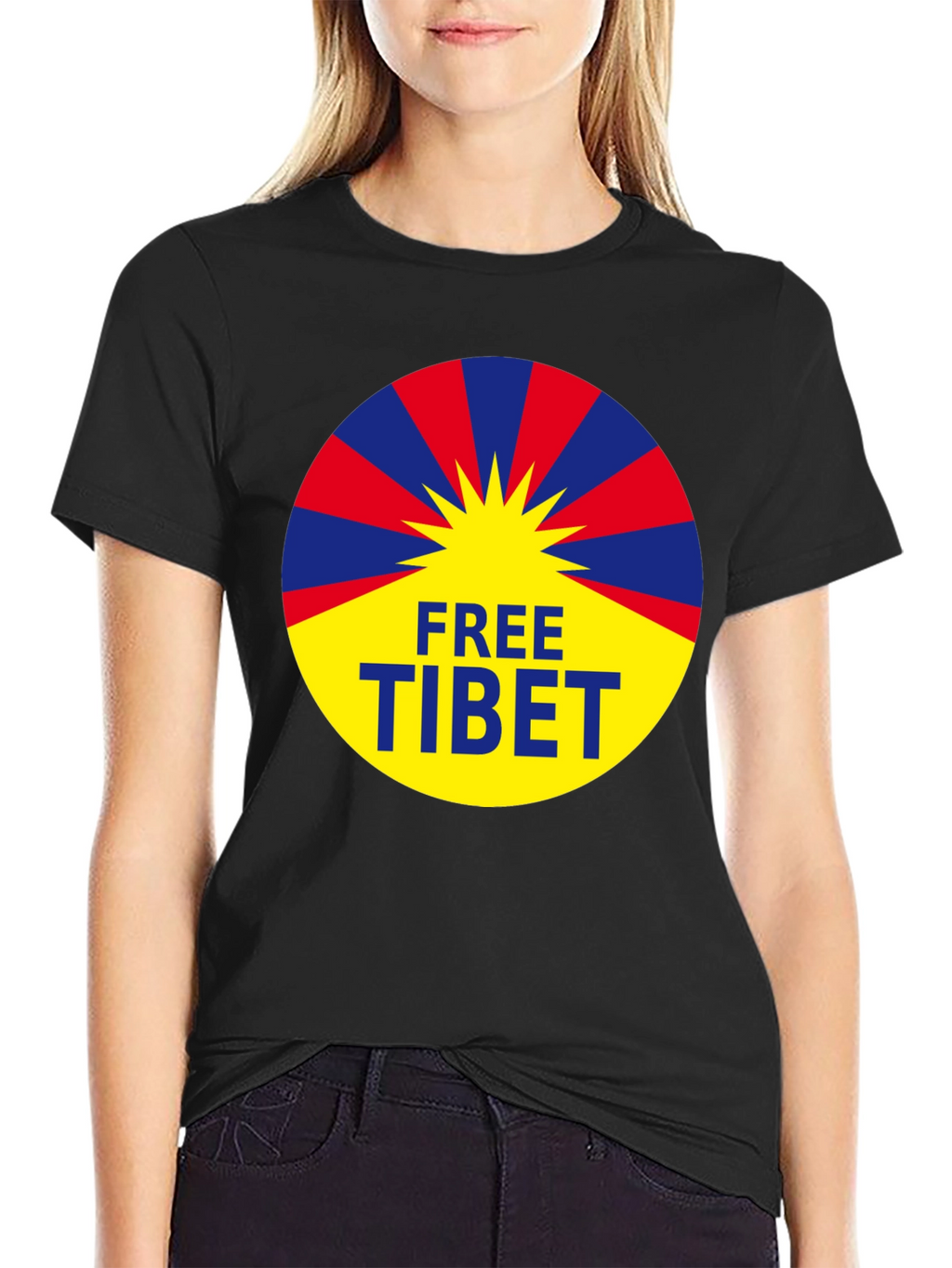 Free Tibet Graphic Tee - Black Activist T-Shirt