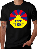 Free Tibet Graphic Tee - Black Activist T-Shirt