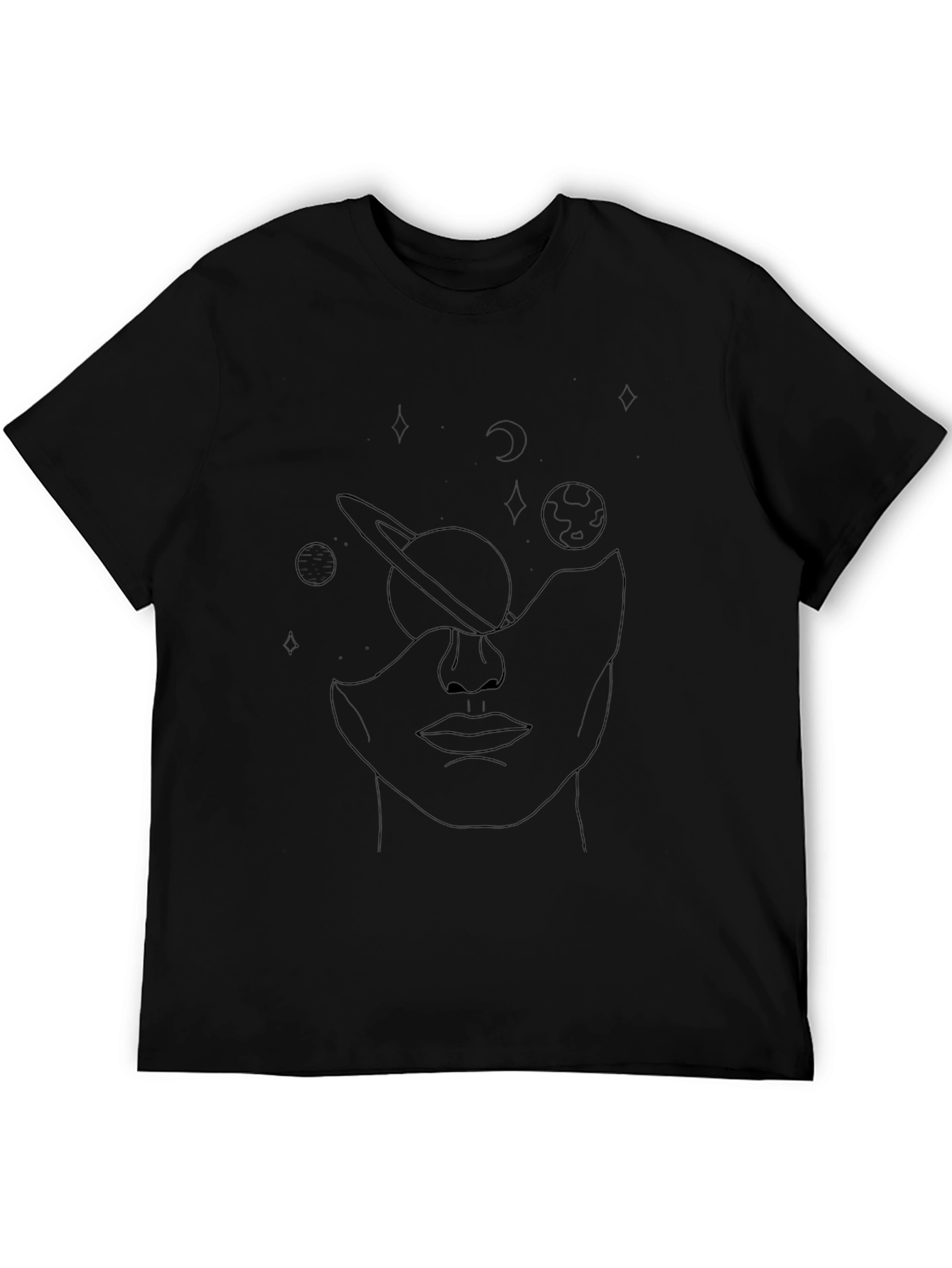 Abstract Space Face Graphic Tee