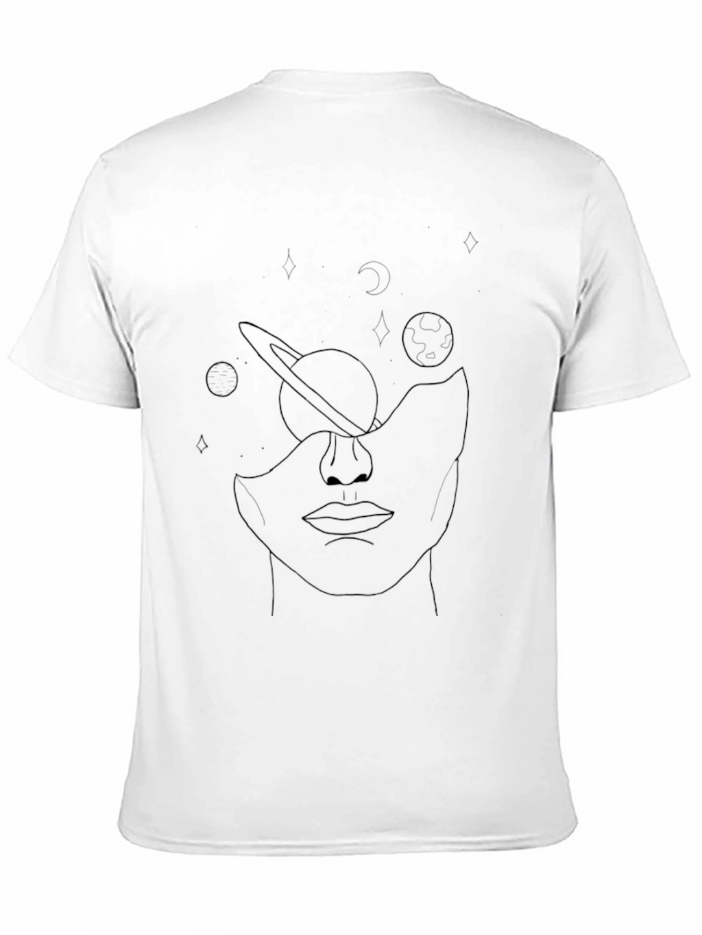 Abstract Space Face Graphic Tee