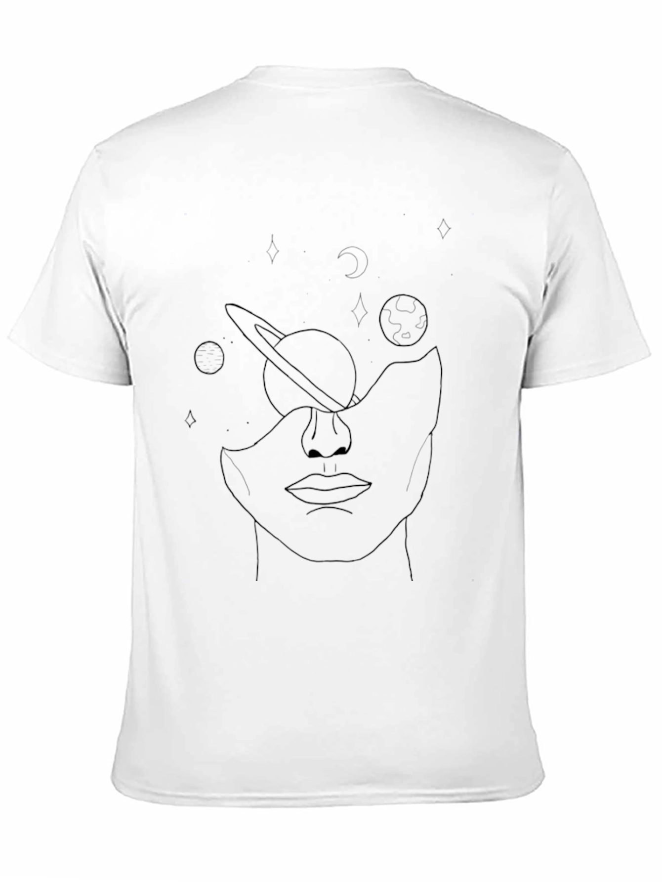 Abstract Space Face Graphic Tee