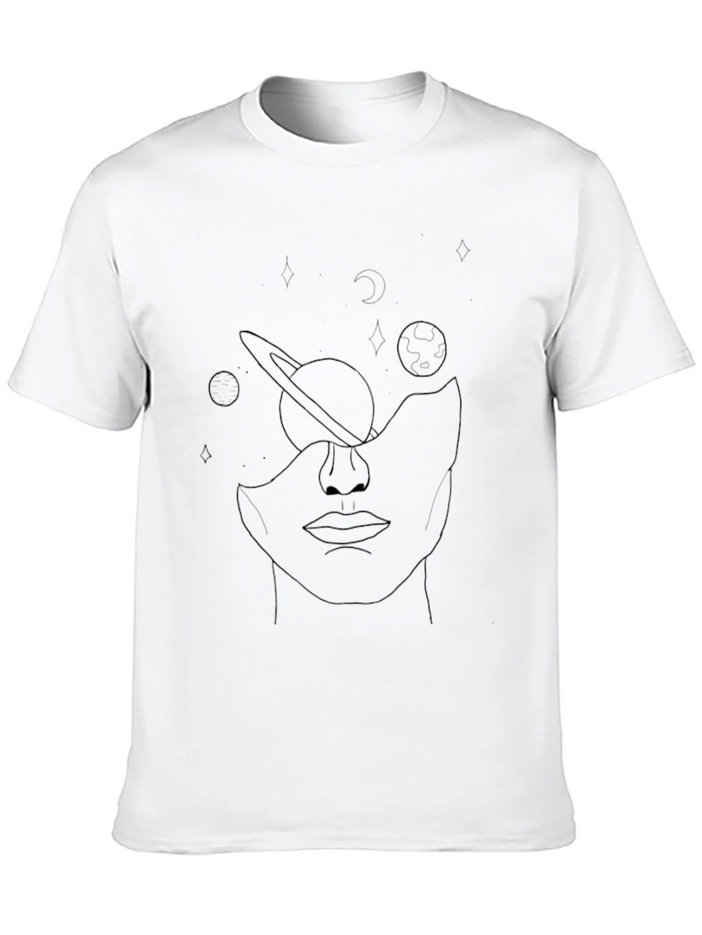 Abstract Space Face Graphic Tee