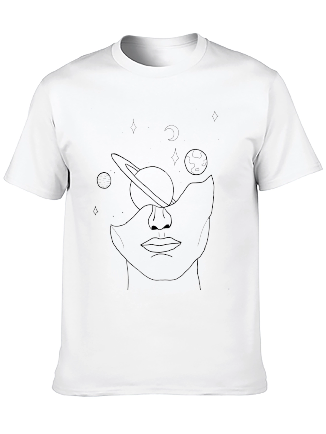 Abstract Space Face Graphic Tee