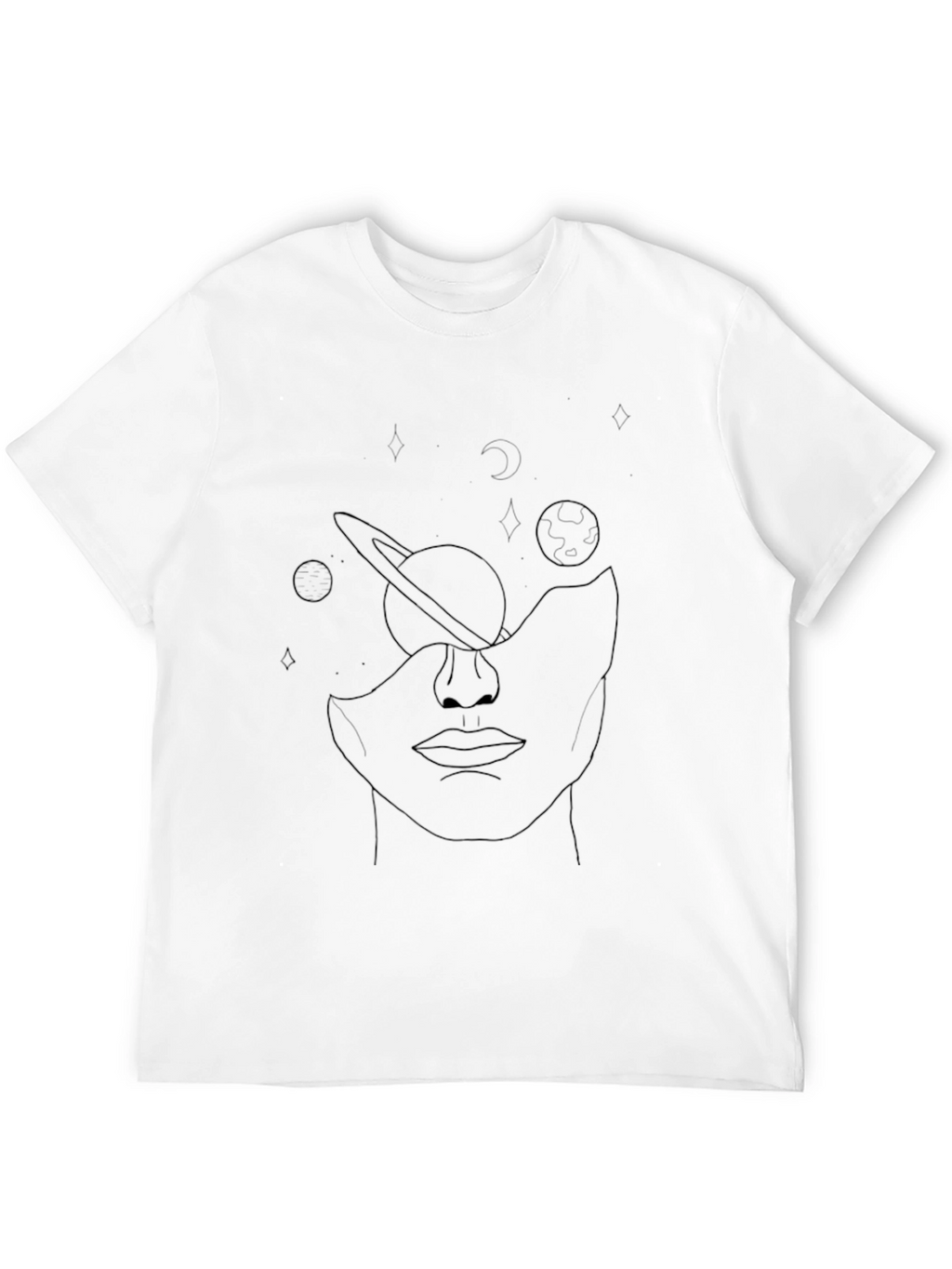 Abstract Space Face Graphic Tee