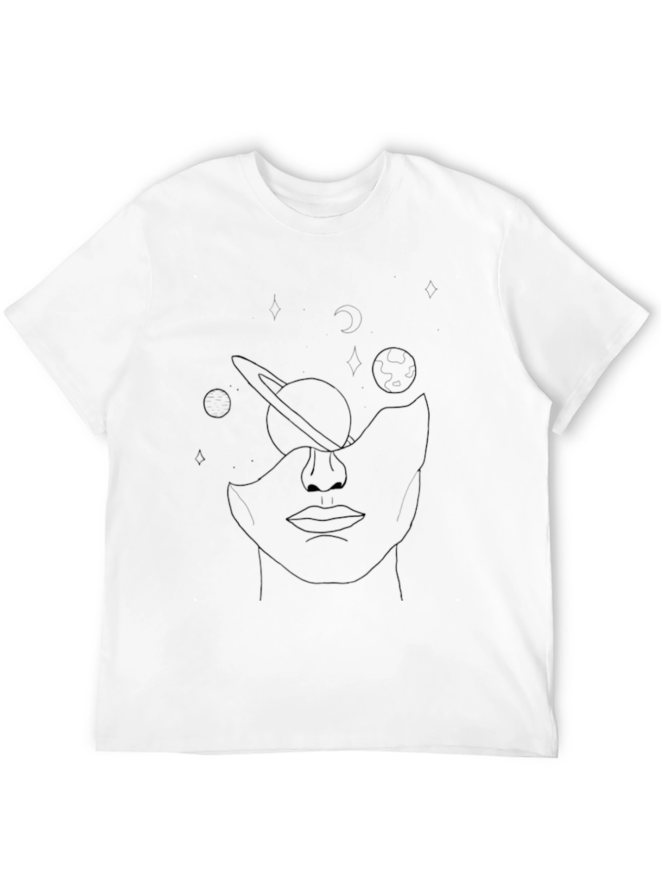 Abstract Space Face Graphic Tee