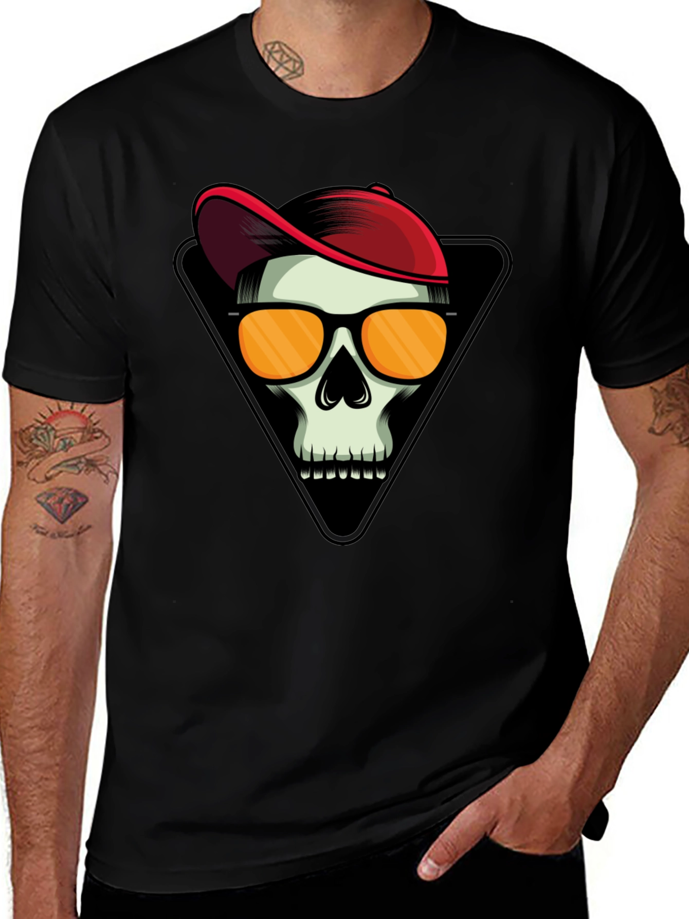 Skull with Cap Graphic T-Shirt