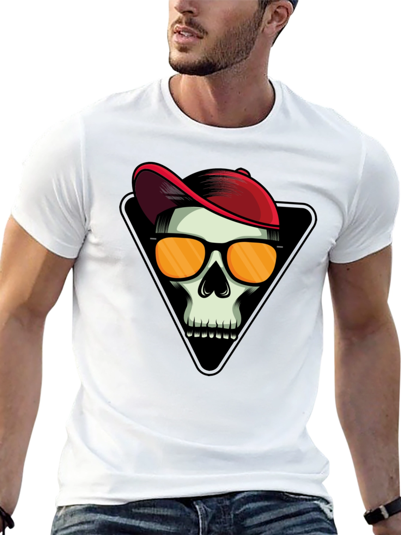 Skull with Cap Graphic T-Shirt
