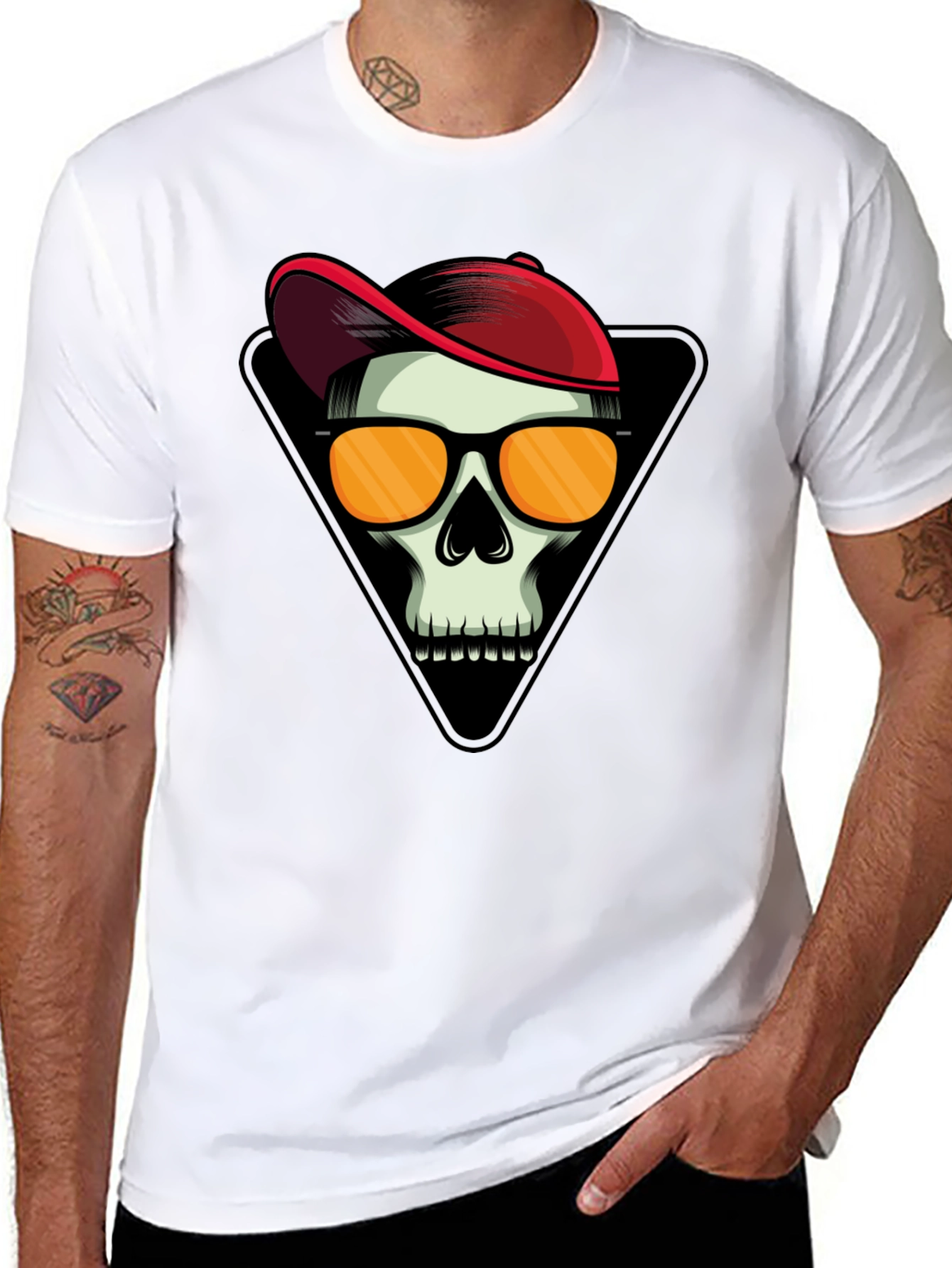 Skull with Cap Graphic T-Shirt