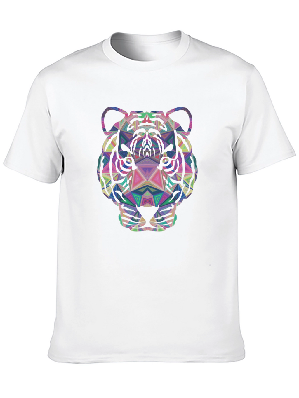 Geometric Tiger Graphic Tee - Stylish Mens Black T-Shirt