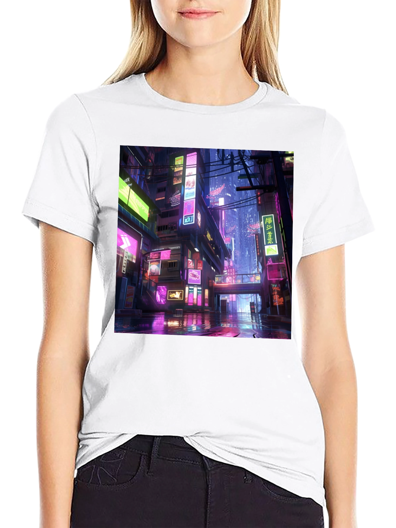 Cyberpunk Cityscape Graphic Tee