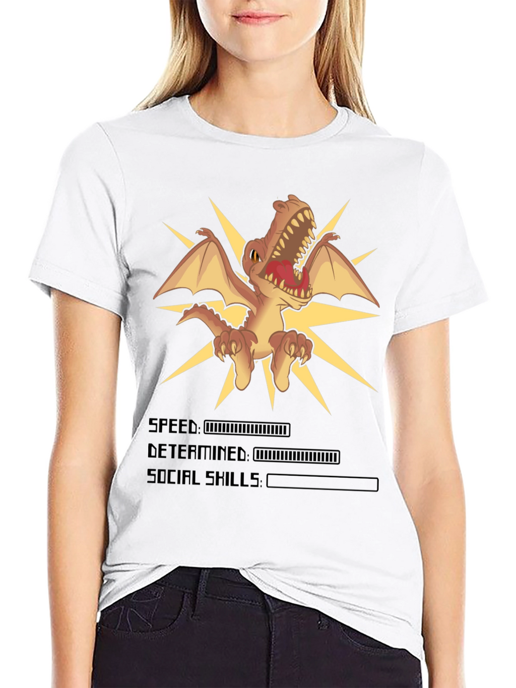 Dino Stats Black Graphic T-Shirt
