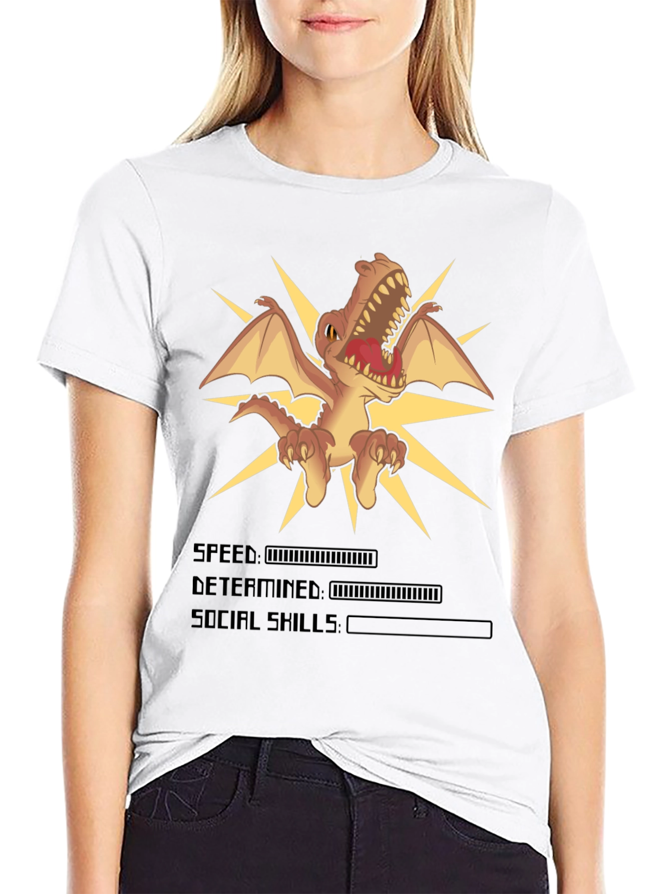 Dino Stats Black Graphic T-Shirt