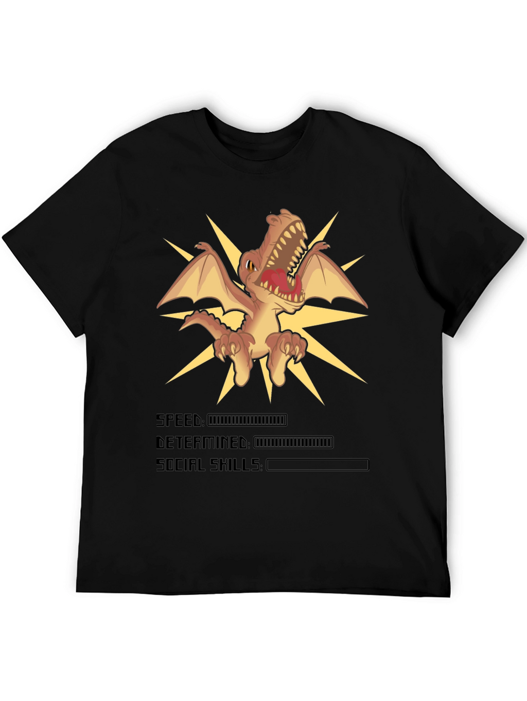 Dino Stats Black Graphic T-Shirt