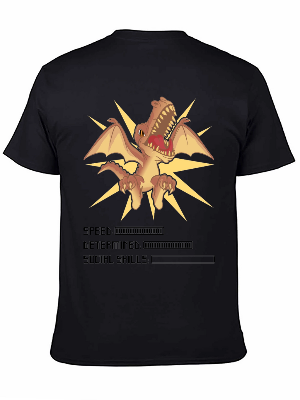Dino Stats Black Graphic T-Shirt
