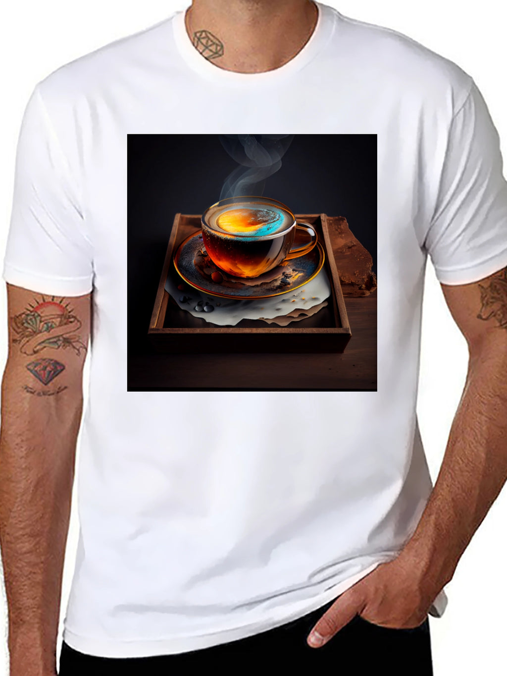 Galaxy Brew Tee - Unique Coffee Art Shirt