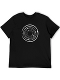 Black Tee with Abstract Circle Graphic