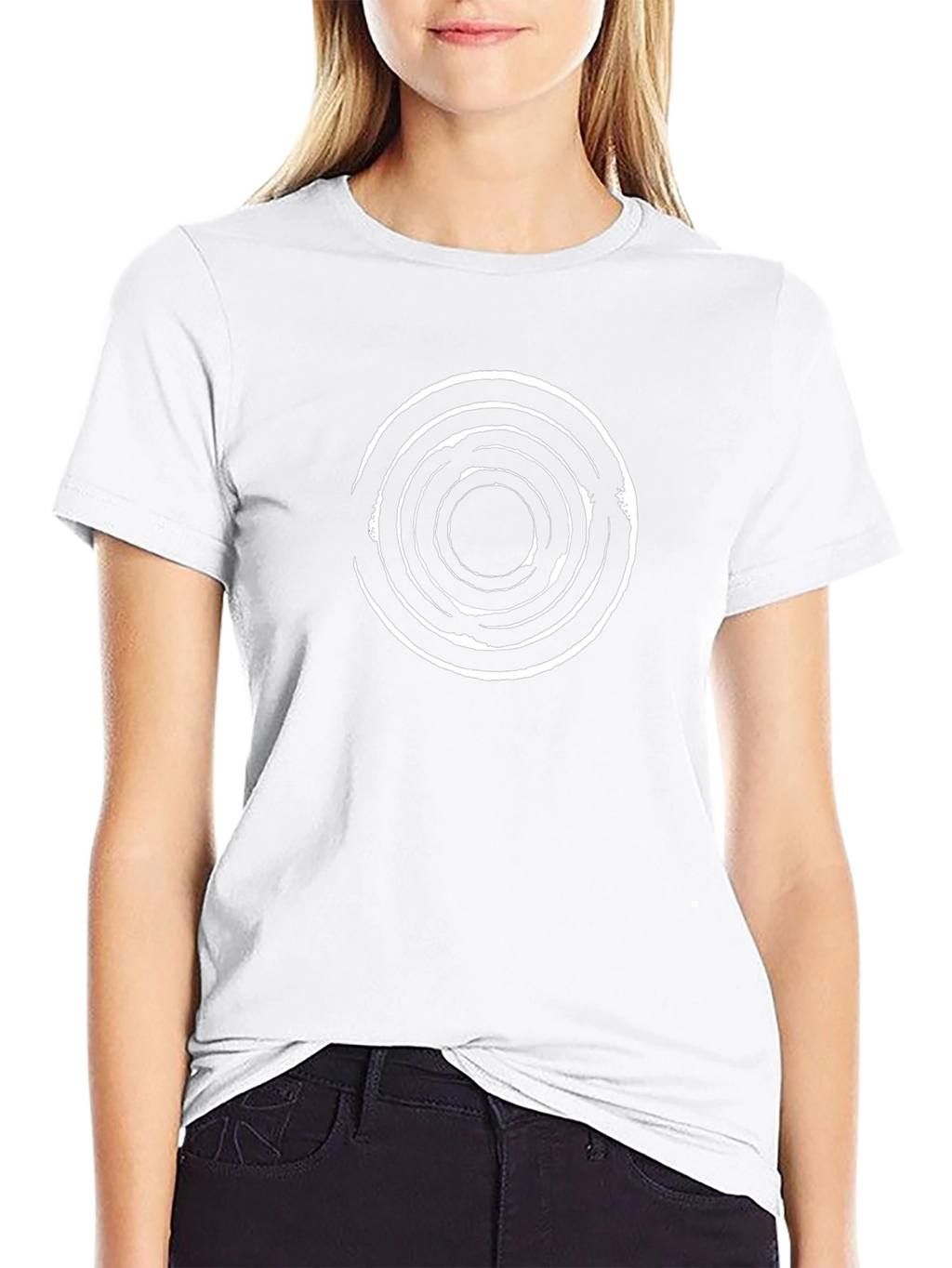 Black Tee with Abstract Circle Graphic