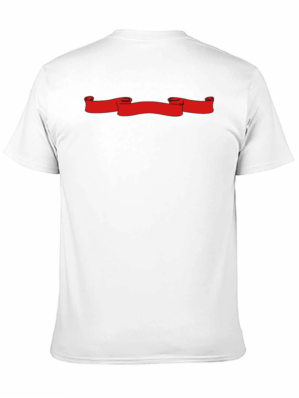 Black T-Shirt with Red Scroll Graphic